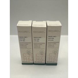 Biossance Squalane + Peptide Eye Gel .14oz 4ml Trial Size NEW (3 PACK) Lot of 3