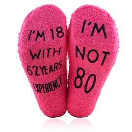 Happy 80th Birthday Gifts for Grandma Nana 80 Year Old Gag Gift for Cousin Sister 1945 Birthday Gift for Mom Mother 80th Bday Gifts for Women 80 Th Bday Presents for Wife Grandmother Fun Novelty Socks
