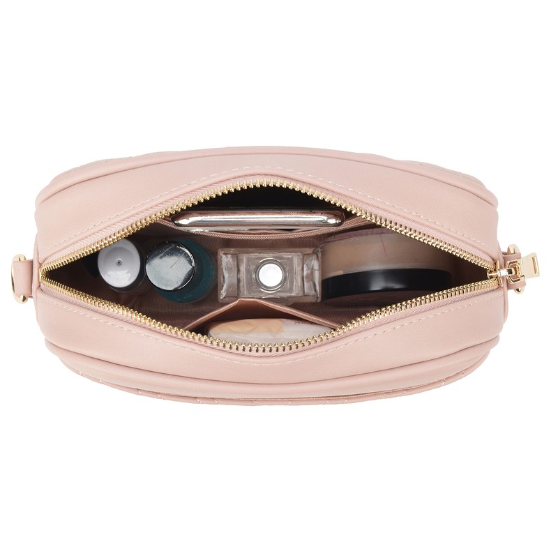 lola mae Quilted Crossbody Bag, Trendy Design Shoulder Purse, Blush
