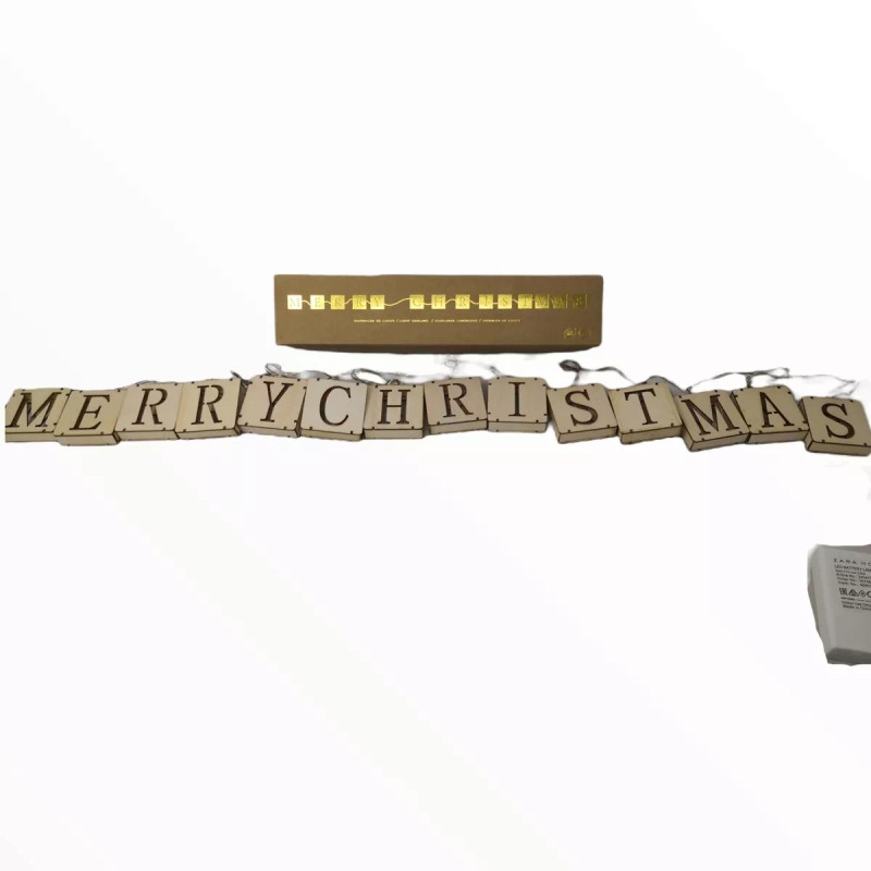 Comecializadora Sesuconsa Cajita Madera Led Bateria Guirnalda Luces Feliz Navidad