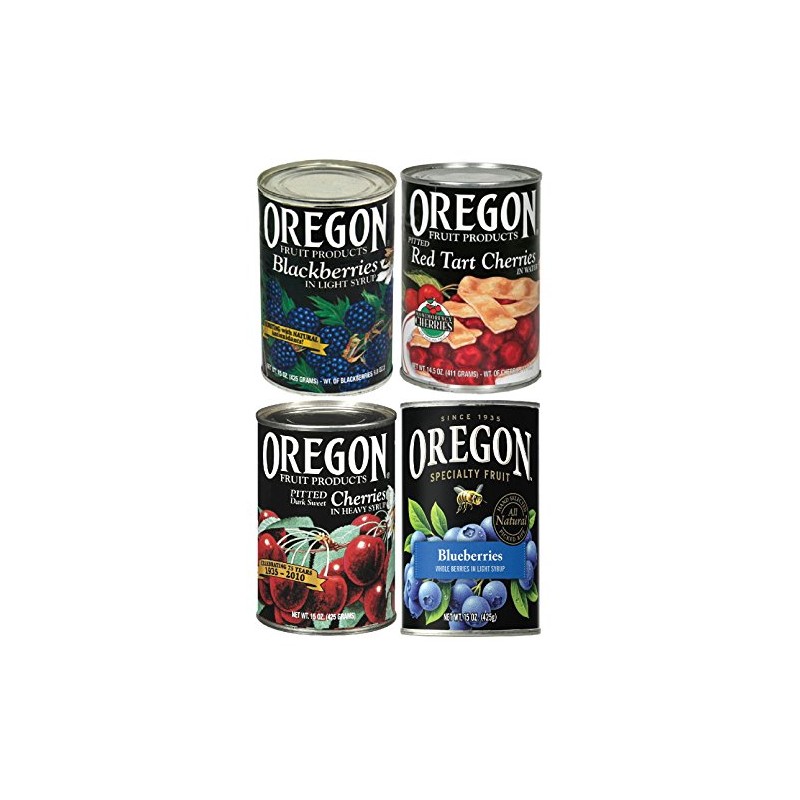 Oregon Specialty Fruit Variety 4 Cans – Blackberries, Red Tart