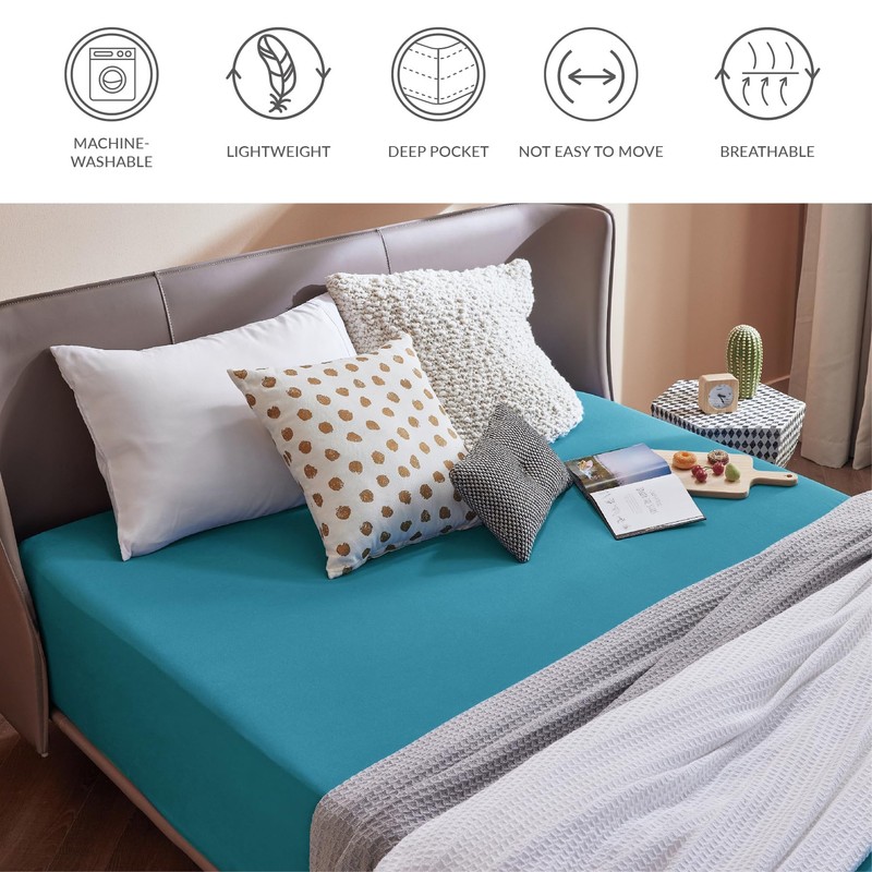 Bedsure Double Fitted Sheet Deep - Bed Sheets Extra Deep