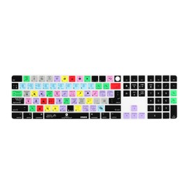 XSKN Shortcuts and Languages Silicone Keyboard Cover Skin Compatible with Apple 2021 iMac M1 Chip Magic Keyboard with Touch ID and Numeric Keypad A2520 Accessories (EU&US Version, Photoshop)