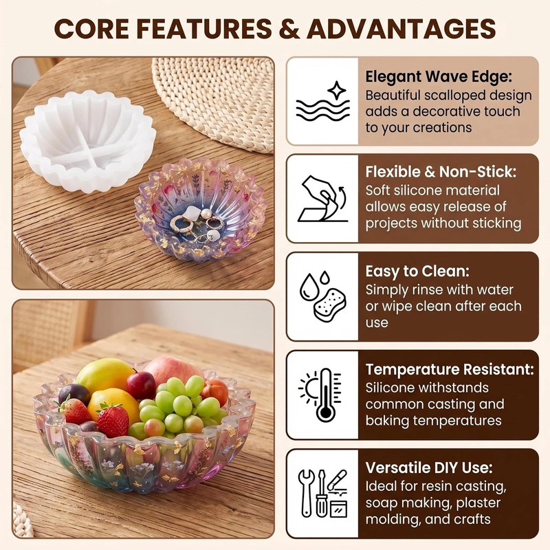 Silicone Resin Bowl Mold Flower Tray