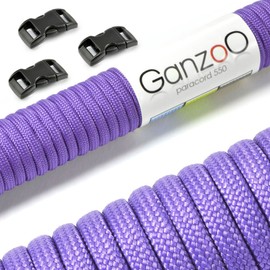 Ganzoo Paracord 550 Rope + 3 x Click Fastener for Bracelet, Lead, Collar, Starter Set
