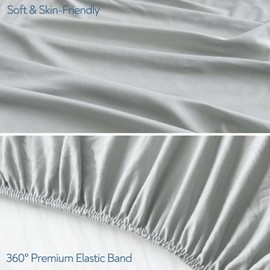 Stretchy Crib Sheets for Boys Girls, 2 Pack - Fitted Crib Sheets Neutral for Standard Crib and Toddler Bed Mattress 52" x 28", Soft and Breathable, Grey