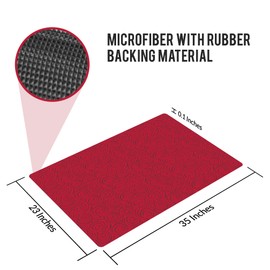 Shape28 Floor Mat Ultra-Thin Kitchen Bathroom Rug with Non Slip Rubber Backing 35”x23” Red Design 4T
