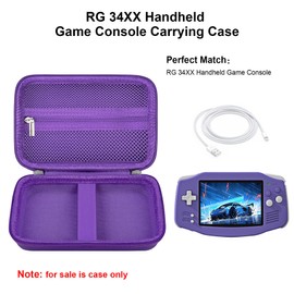 Elonbo Carrying Case for GiipGoop/Anbernic RG34XX Retro Handheld Game Consoles, RG34XX Classic Retro Gaming Console Portable Gaming Console Storage Bag, Linux System Games Organizer Holder, Purple