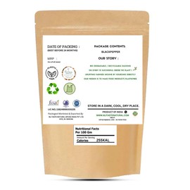 MJ TASTE NATURAL Black Pepper corns Whole, Premium Bold Quality, Plastic Free Product Of India