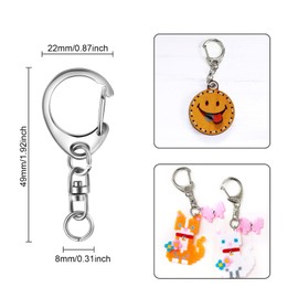 Roctee 50 pcs Metal Lobster Clasp Key, 1.92‘’ Keychain Clip, Swivel Clasps Lanyard Snap Hook, DIY Crafts Key Chain, Lobster Claw Clasp