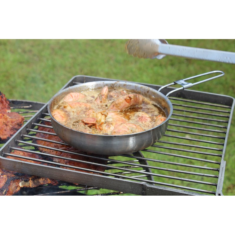 Mr. Outdoors Cookout 8.25" Stainless Steel Fry Pan with Folding