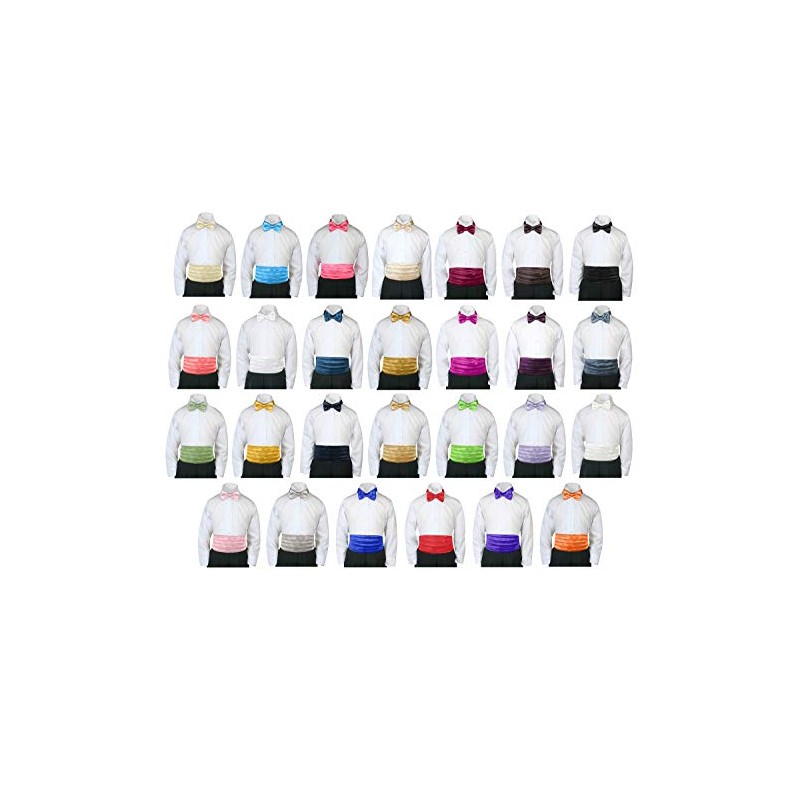 Formal Wedding Color Satin Bow tie & Cummerbund Set Only