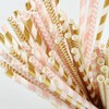Pink/Gold Paper Straw 100pc for Parties,Birthdays,Weddings,Baby Showers and Celebrations