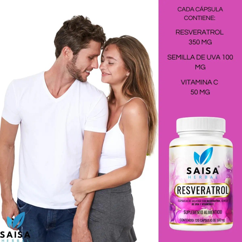 Resveratrol 100 Puro Semilla Uva Vitamina Antioxidante Natural 120 Cáps