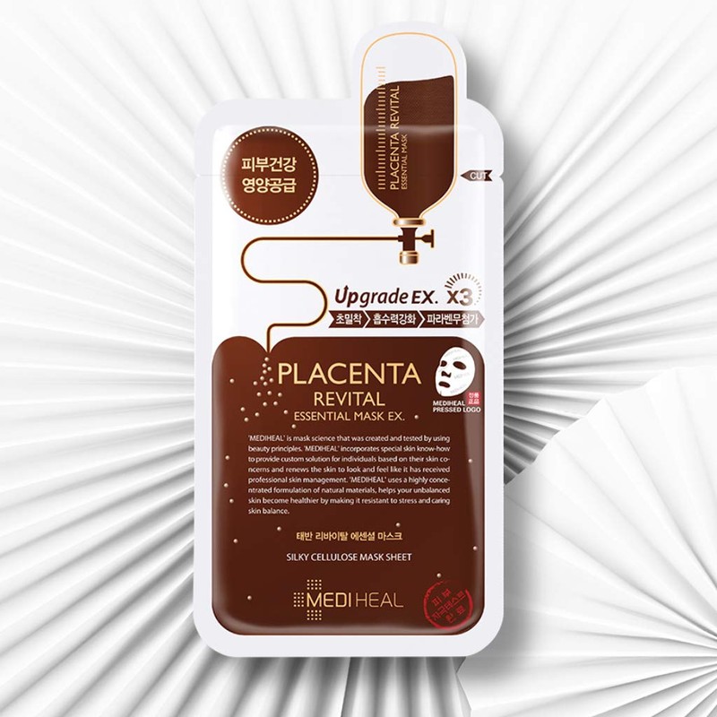 MEDIHEAL PLACENTA REVITAL MASK Face Mask, Pack of 10