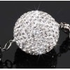 Car Interior Sparkling Rhinestones Crystals Ball Crystal Mirror Accessory (Silver)