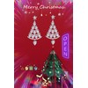 GAUEIOUR Christmas Tree Earrings,Silver Needle Earrings, Luxurious Glittering Rhinestone Pendant