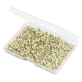 500Pcs MicroLink Beads for Hair Extensions, Micro Link Rings 5mm Silicone Lined Beads for I Tip Hair Extension Tool (Beige)