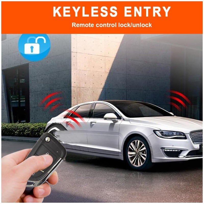 BANVIE Car Alarm System with Remote Starter and Engine Start