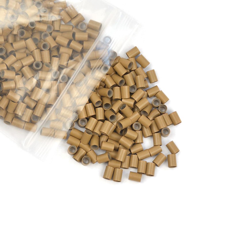 1000 Pcs Hair Extensions Micro Rings Links Beads Silicone Lined