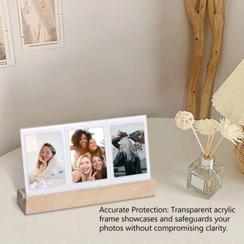 Instax Mini Picture Frame, Light Up Clear Acrylic Desk Photo
