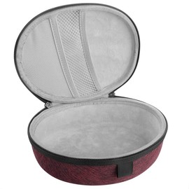 Geekria Shield Kids Headphones Case for Foldable On-Ear Headphones, Replacement Hard Shell Travel Carrying Bag with Cable Storage, Compatible with JBL, JLab, eKids, Beats, Mpow Headsets (Deep Red)