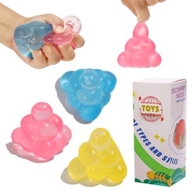 Sensory Toys for Kids with Autism, 3 PCS Pyramid Molecular Balls TPR Stress Reducing Toys, Anger Management Toys, Anxiety Relief Items Fidget