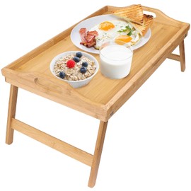 Greenco GRC2547 Foldable Breakfast Table, Laptop Desk, Bamboo