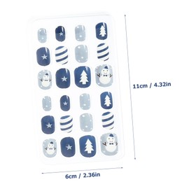 Beavorty 96pcs Christmas Press Nails Set 4 Boxes Nail Art False Snowflake Bow Tree Patterns Style