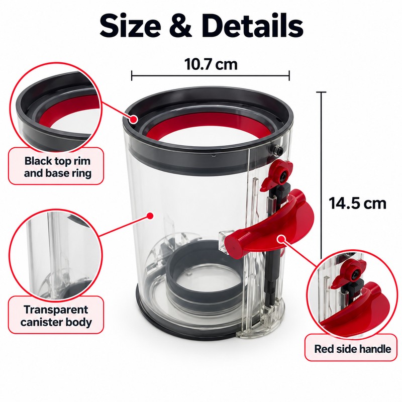 Dust Bin Replacement for Dyson V11 Vacuums – Compatible Plastic