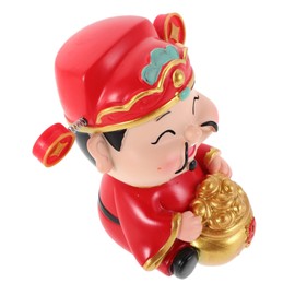 FELTECHELECTR Creative Money God Figurine Car Dashboard Decor Durable Easy Clean Mini Wealth Statue for Office Desk Luck Fortune Symbolic