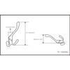 QCAA Premium Quality Coat Hat Hook with Three Prong, 4",