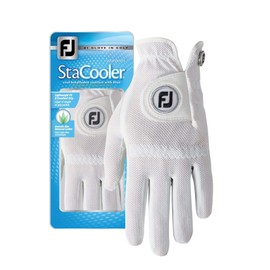 FootJoy Women's StaCooler Golf Glove, Pearl Medium/Large, Worn on Left Hand