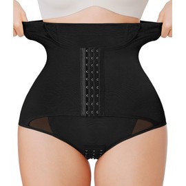 MERYOSZ Butt Lifting Panties High Waisted Tummy Control Shapewear for Women Waist Trainer Mesh Body Shaper Underwear (Black,X-Large)