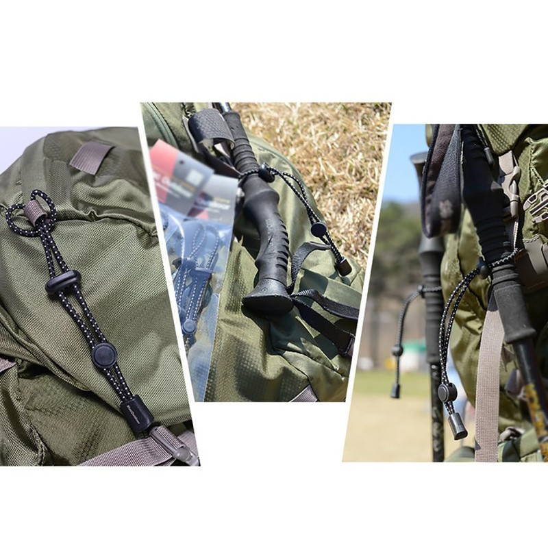 4 Pcs Backpack Hiking Pole Ropes Adjustable Walking Stick Holder