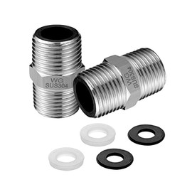 OFFO Shower Hose Extension Connector, 1/2 to 1/2 Shower Hose Extender Fitting Shower Hose Extra Long Joint, Used to Connect Two Hoses, Solid Stainless Steel, 2 Pcs