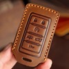 Hontumax Vintage Leather Key Fob Cover Case with Keychain for