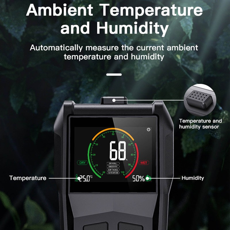 Pinless Moisture Meter LCD Digital Display 4 in 1 Dampness