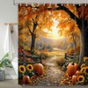Fall Shower Curtains for Bathroom, Pathway in The Woods Autumn