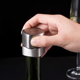 Champagne Stopper, Stainless Steel Wine & Champagne Sealer, Resealable Leak-Proof Cap For Prosecco, Sparkling & Still Wine- Best Accessory, Home and Party Use 7717-W401-02
