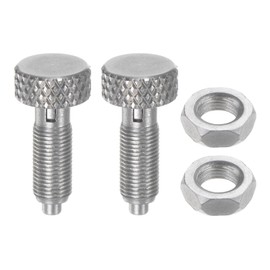sourcing map 2Pcs Spring Plunger with Knurled Handle M5x0.5 Pin Dia.2.5mm Retractable Release Pins Stainless Steel Non-Locking Retractable Index Plunger for Industrial Equipment