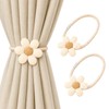 2 Pack 42cm Flower Magnetic Curtain Tiebacks for Living Room