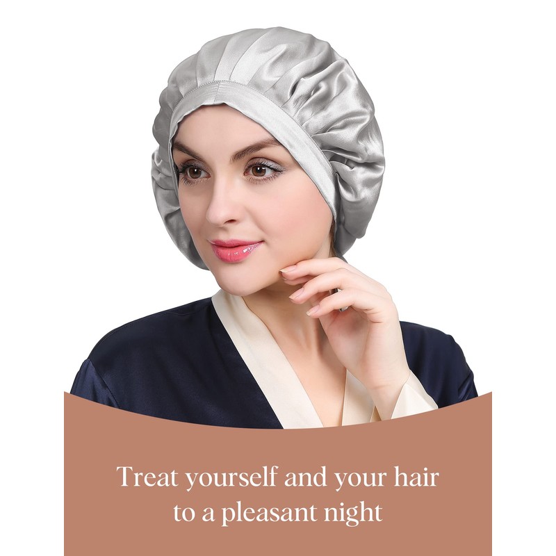 LilySilk Silk Sleep Cap, Breathable Night Hat, Headwear with Classic