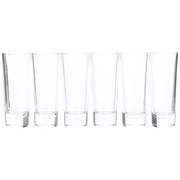 Borgonovo Indro Juego de 6 Tequileros de Vidrio, Cristal, 60