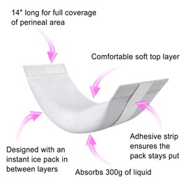 Pallesen 8 Packs Disposable Perineal Ice Packs,Instant Cold Packs,Postpartum Essentials,Absorbent Cotton Pad,First Aid Packs Instant,