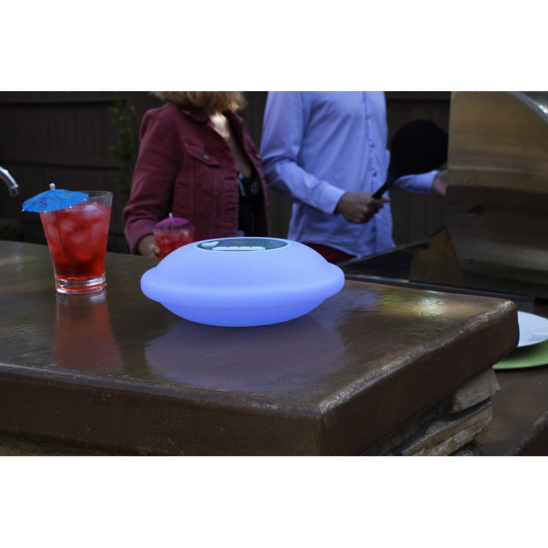 Poolmaster 54504 Portable Floating Waterproof Multi-Light Speaker with Call Functionality