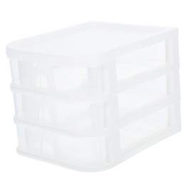 FUNOMOCYA Desk Drawer Organizer Plastic Storage Box with Smooth Glide Drawers for Home Office and Bathroom Multipurpose Storage for Item Organization