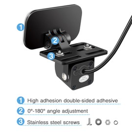 Naponal Dash Cam Rear Camera Mount(2 PCS), Universal Rear View Camera Rear Window Mount, Mirror Camera Rear Windshield Backup Camera Bracket, Car Dashcam Reverse Camera Holder, Easy to Install.