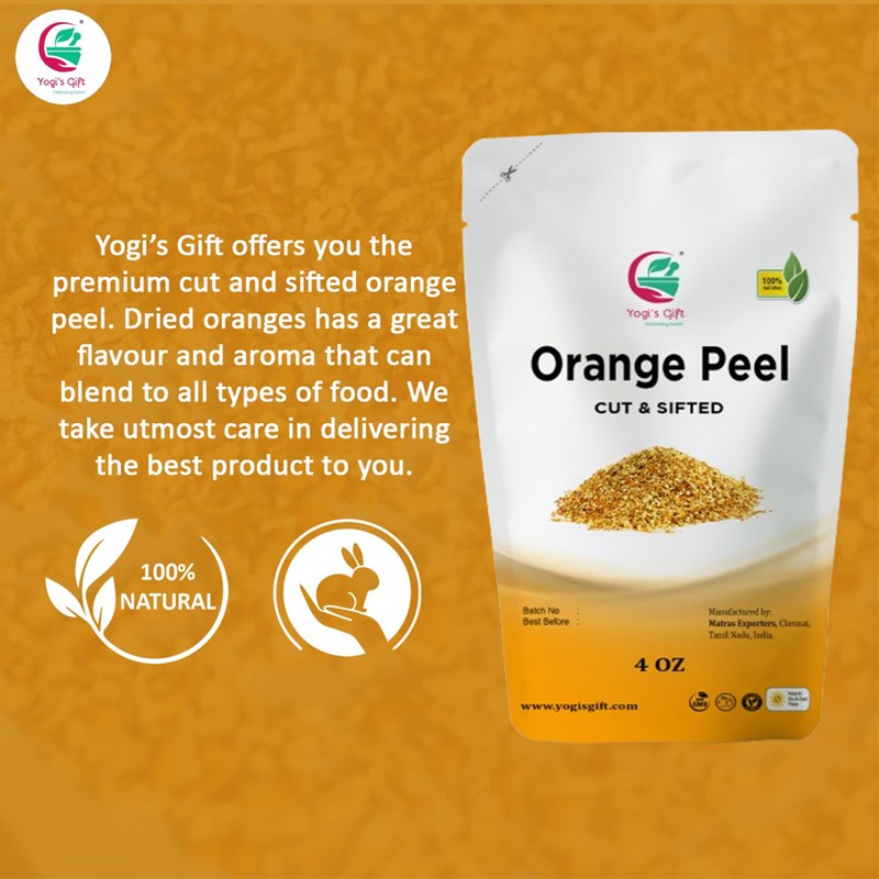 Dried Orange Peel 4 oz | Rich Citrus Aroma and