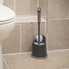 Addis ComfiGrip Round Open Toilet Brush Set, Metallic Graphite, 17